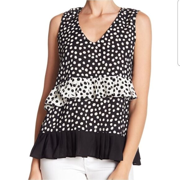 Nicole miller polka dot tank top - Picture 1 of 10